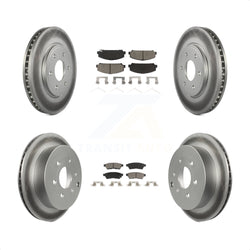 Front Rear Coated Disc Brake Rotors And Ceramic Pads Kit For Suzuki Equator KGC-101096