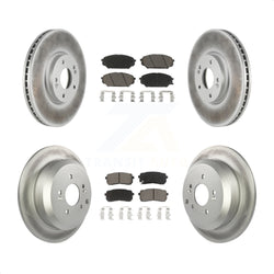 Front Rear Coated Disc Brake Rotors And Ceramic Pads Kit For 2007-2012 Hyundai Veracruz KGC-101103