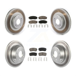 Front Rear Coated Disc Brake Rotors And Ceramic Pads Kit For 2015-2019 Kia Sedona KGC-101104