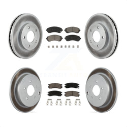 Front Rear Coated Disc Brake Rotors And Ceramic Pads Kit For Buick Rendezvous Pontiac Aztek KGC-101121
