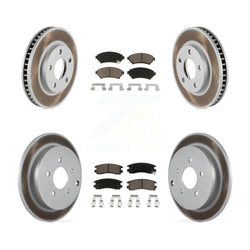 Front Rear Coated Disc Brake Rotors And Ceramic Pads Kit For 2002-2004 Pontiac Montana FWD with rear brakes KGC-101122