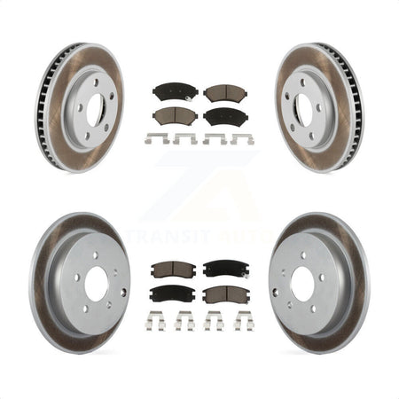 Front Rear Coated Disc Brake Rotors And Ceramic Pads Kit For 2002-2004 Pontiac Montana FWD with rear brakes KGC-101122 by Transit Auto