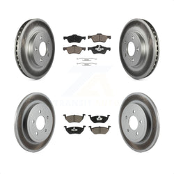 Front Rear Coated Disc Brake Rotors And Ceramic Pads Kit For Ford Escape Mercury Mariner Mazda Tribute KGC-101125