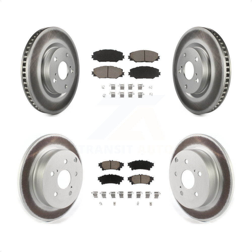 Front Rear Coated Disc Brake Rotors And Ceramic Pads Kit For 2016-2019 Toyota Mirai KGC-101138 by Transit Auto