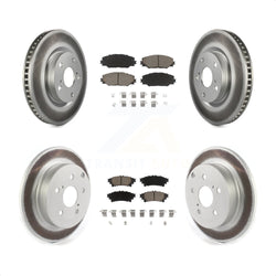 Front Rear Coated Disc Brake Rotors And Ceramic Pads Kit For 2016-2019 Toyota Mirai KGC-101138