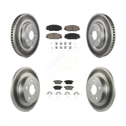 Front Rear Coated Disc Brake Rotors And Ceramic Pads Kit For 2011-2016 Scion tC KGC-101141