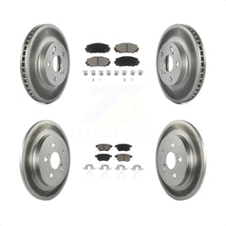 Front Rear Coated Disc Brake Rotors And Ceramic Pads Kit For Toyota Prius Lexus CT200h Plug-In KGC-101143