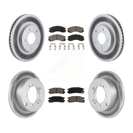 Front Rear Coated Disc Brake Rotors And Ceramic Pads Kit For 2000 Mitsubishi Eclipse 3.0L KGC-101210 by Transit Auto
