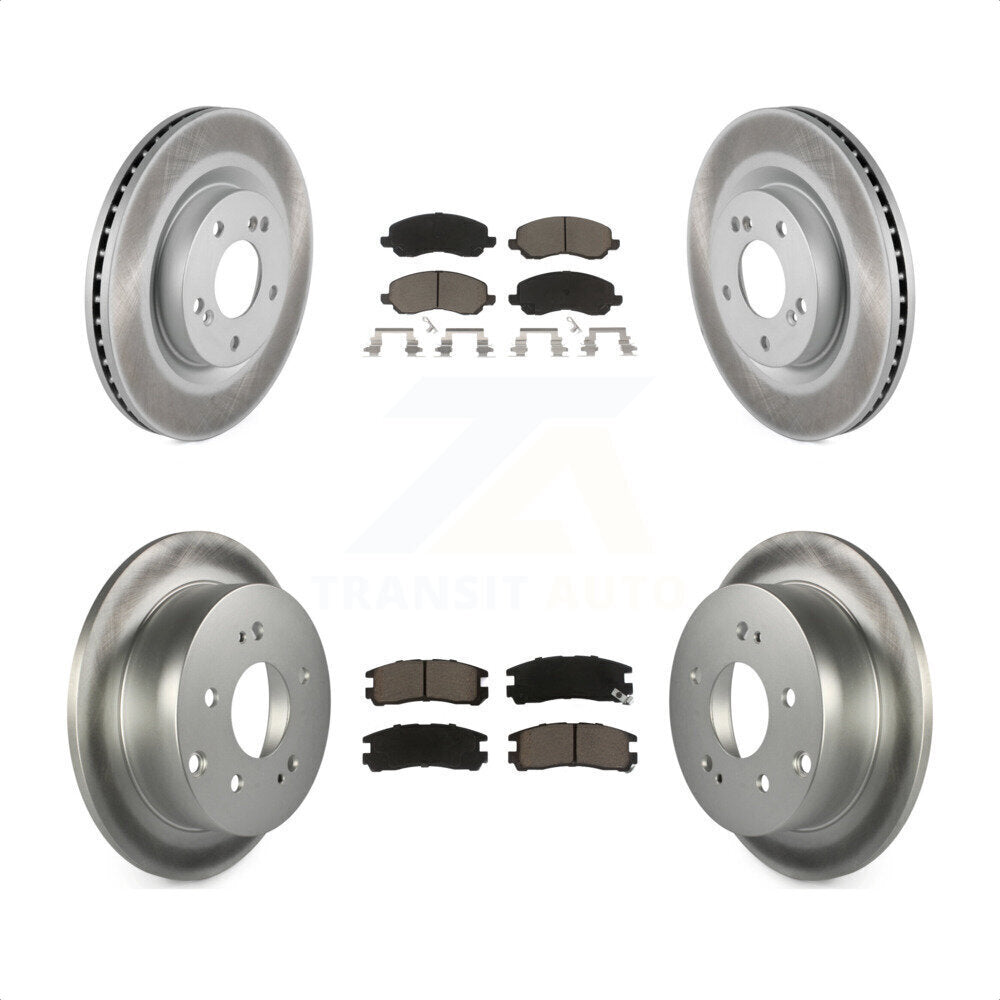 Front Rear Coated Disc Brake Rotors And Ceramic Pads Kit For Mitsubishi Galant Eclipse KGC-101212 by Transit Auto