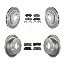 Front Rear Coated Disc Brake Rotors And Ceramic Pads Kit For Mitsubishi Galant Eclipse KGC-101212