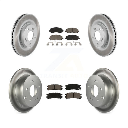 Front Rear Coated Disc Brake Rotors And Ceramic Pads Kit For Mitsubishi Galant Eclipse KGC-101212 by Transit Auto