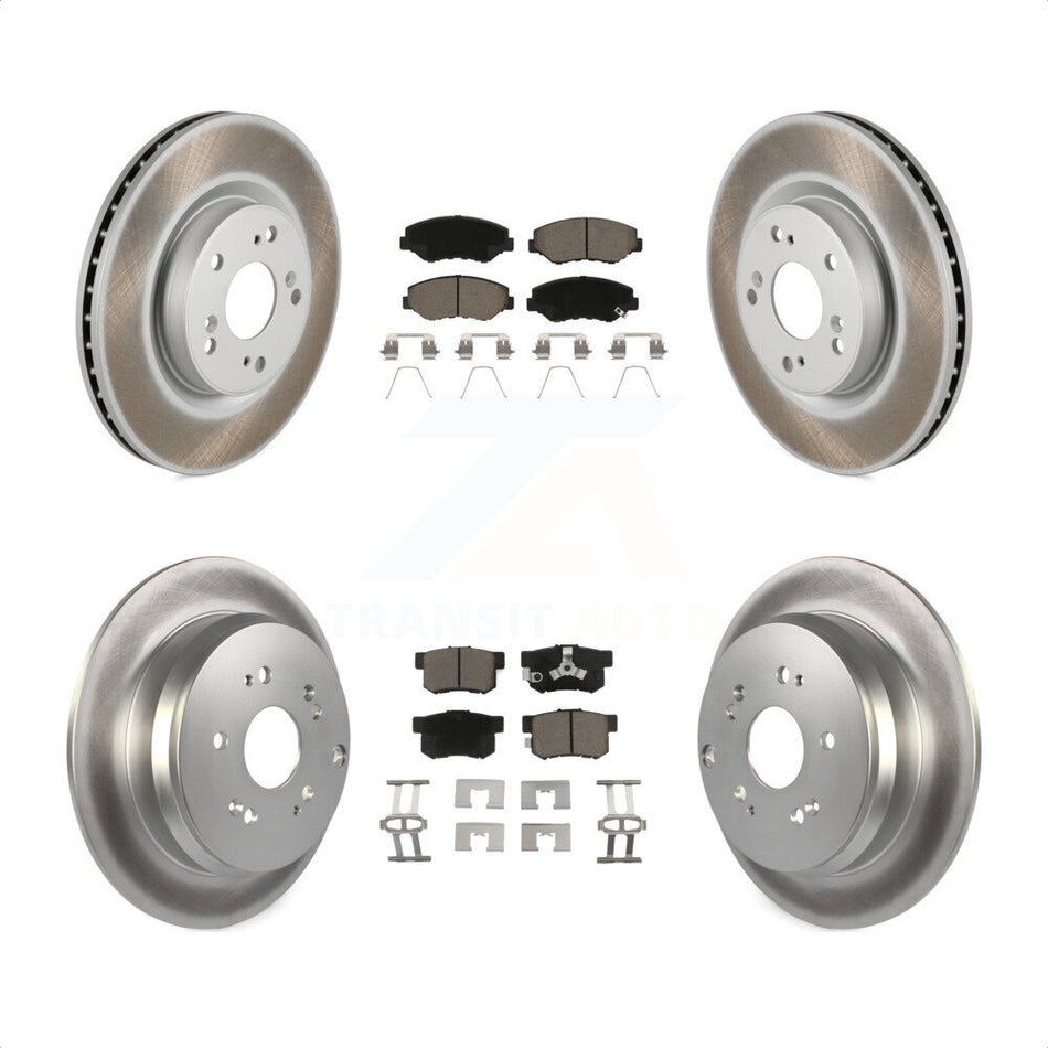 Front Rear Coated Disc Brake Rotors And Ceramic Pads Kit For 2012-2016 Honda CR-V FWD KGC-101217 by Transit Auto