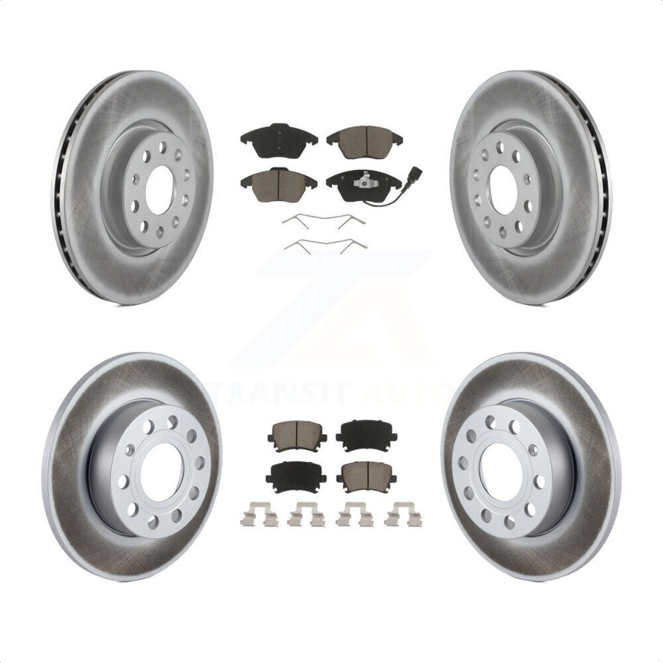 Front Rear Coated Disc Brake Rotors And Ceramic Pads Kit For 2008-2008 Audi A3 Quattro KGC-101220 by Transit Auto