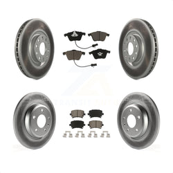 Front Rear Coated Disc Brake Rotors And Ceramic Pads Kit For 2009 Audi A4 Quattro Convertible With 300mm Diameter Rotor KGC-101232