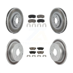 Front Rear Coated Disc Brake Rotors And Ceramic Pads Kit For 2006-2009 Hyundai Azera KGC-101240