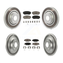 Front Rear Coated Disc Brake Rotors And Ceramic Pads Kit For 2019-2022 Mazda CX-5 Turbocharged KGC-101255