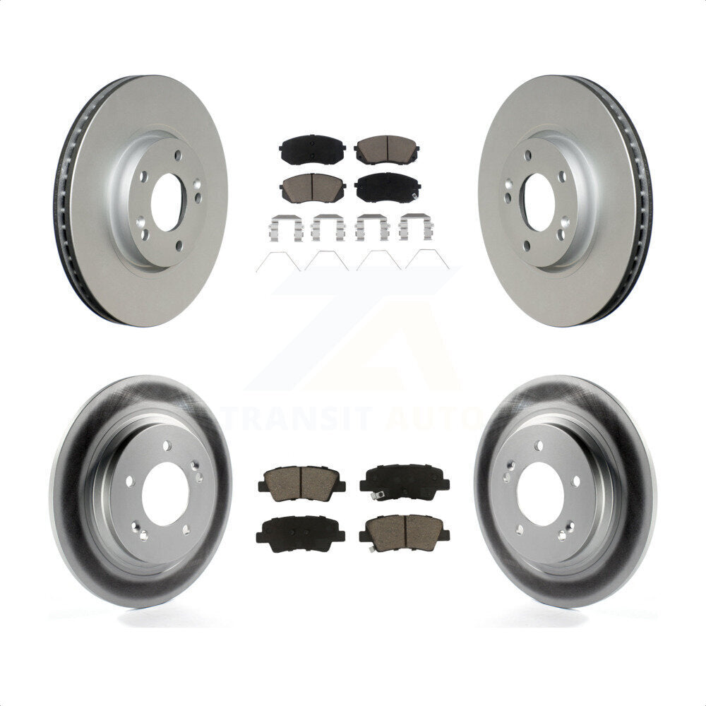 Front Rear Coated Disc Brake Rotors And Ceramic Pads Kit For 2017-2018 Kia Soul EV KGC-101275 by Transit Auto