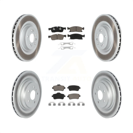 Front Rear Coated Disc Brake Rotors And Ceramic Pads Kit For 2016-2017 Mercedes-Benz GLE400 Without Sport Package KGC-101281 by Transit Auto