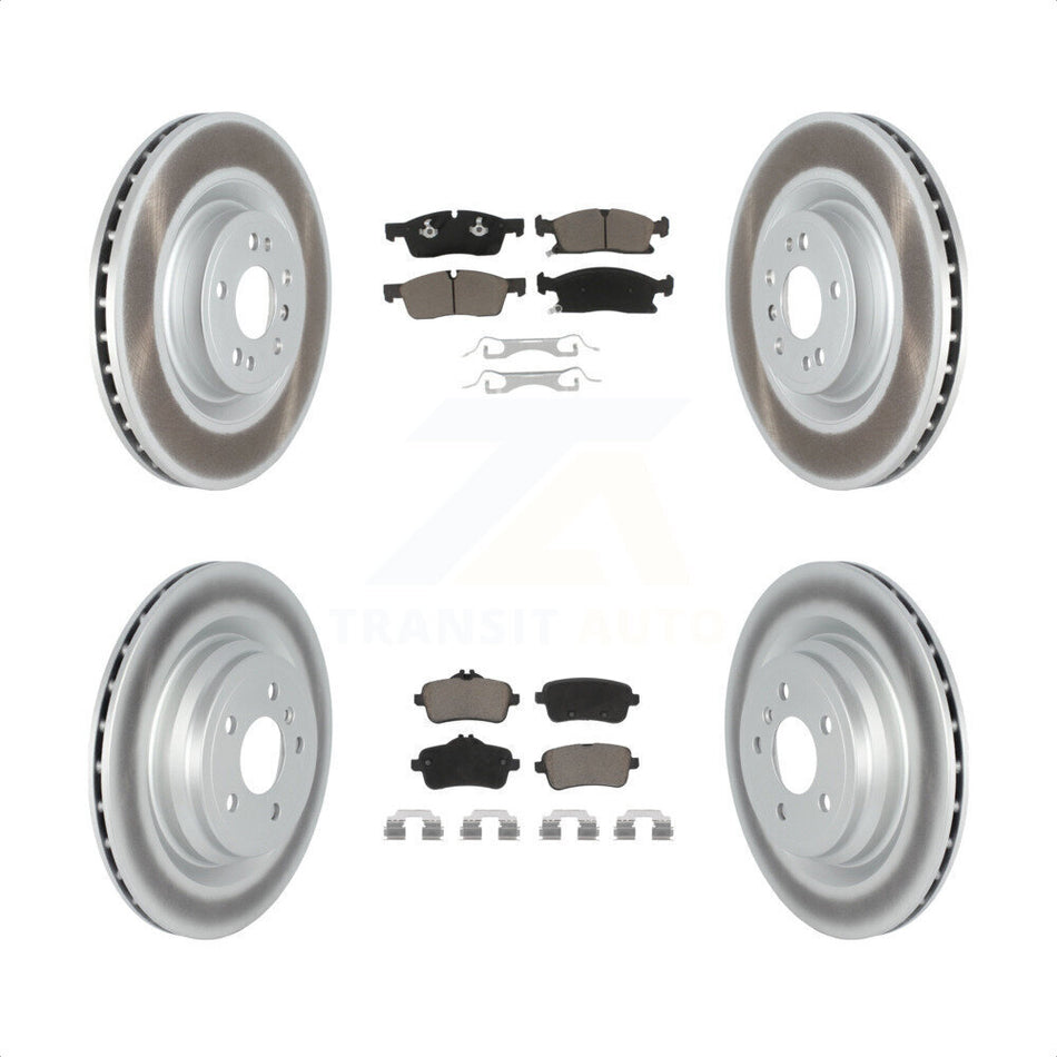 Front Rear Coated Disc Brake Rotors And Ceramic Pads Kit For 2016-2017 Mercedes-Benz GLE400 Without Sport Package KGC-101281 by Transit Auto