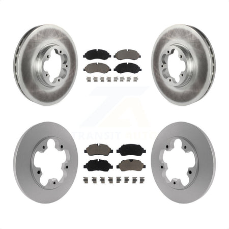 Front Rear Coated Disc Brake Rotors And Ceramic Pads Kit For 2015-2019 Ford Transit-250 Transit-350 Transit-150 With 5 Lug Wheels Without 4600 Lb Axle KGC-101285 by Transit Auto