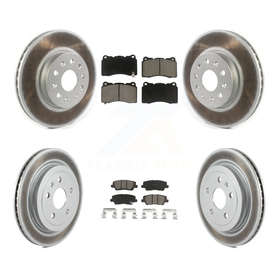 Front Rear Coated Disc Brake Rotors And Ceramic Pads Kit For Cadillac CTS KGC-101292 by Transit Auto