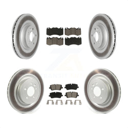 Front Rear Coated Disc Brake Rotors And Ceramic Pads Kit For Land Rover Range Sport With 363mm Diameter Rotor KGC-101297