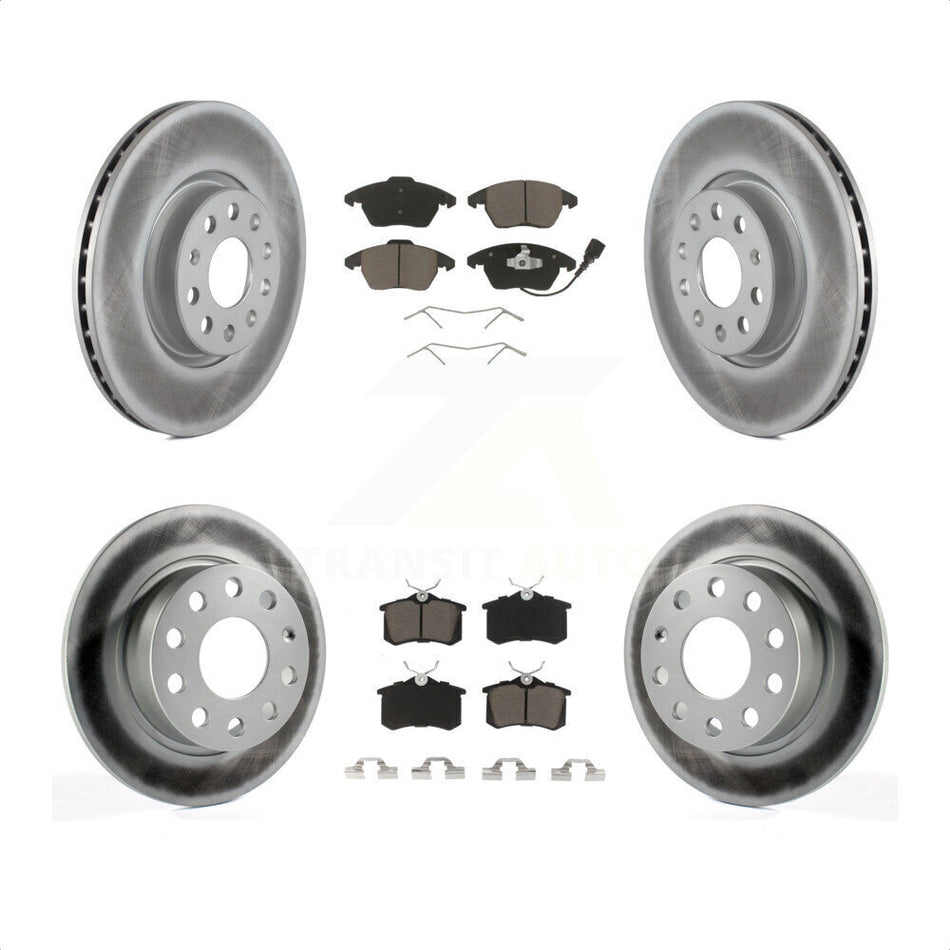 Front Rear Coated Disc Brake Rotors And Ceramic Pads Kit For Volkswagen Jetta Beetle KGC-101301 by Transit Auto