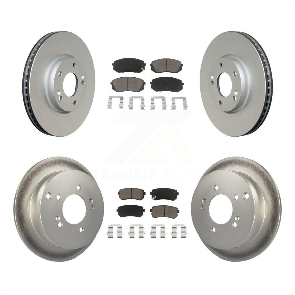 Front Rear Coated Disc Brake Rotors And Ceramic Pads Kit For Hyundai Tucson Kia Sportage KGC-101314 by Transit Auto