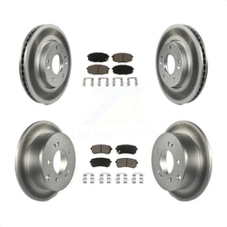 Front Rear Coated Disc Brake Rotors And Ceramic Pads Kit For Kia Forte Koup Forte5 KGC-101319