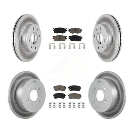 Front Rear Coated Disc Brake Rotors And Ceramic Pads Kit For 2006 Hyundai Accent Hatchback KGC-101322 by Transit Auto