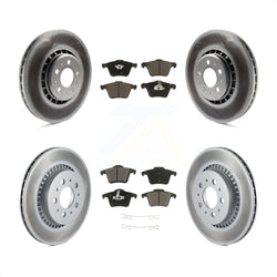 Front Rear Coated Disc Brake Rotors And Ceramic Pads Kit For 2003-2014 Volvo XC90 With 336mm Diameter Rotor KGC-101348