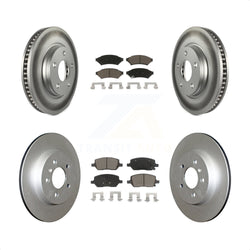 Front Rear Coated Disc Brake Rotors And Ceramic Pads Kit For 2005-2005 Chevrolet Uplander Buick Terraza Saturn Relay FWD KGC-101379