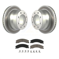 Rear Coated Disc Brake Rotors And Ceramic Pads Kit For Chevrolet Express 3500 GMC Savana 4500 KGC-101438