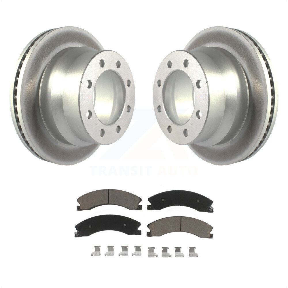 Rear Coated Disc Brake Rotors And Ceramic Pads Kit For Chevrolet Express 3500 GMC Savana 4500 KGC-101438 by Transit Auto