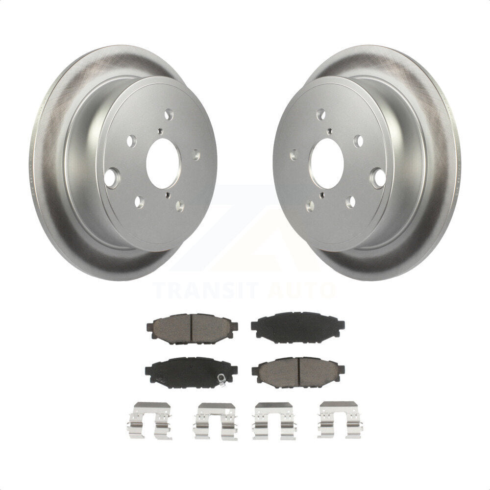 Rear Coated Disc Brake Rotors And Ceramic Pads Kit For Subaru WRX KGC-101444 by Transit Auto