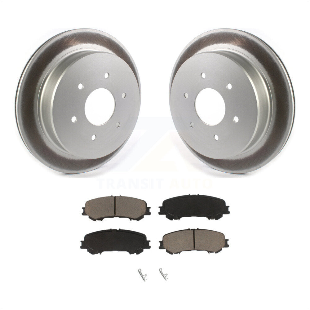 Rear Coated Disc Brake Rotors And Ceramic Pads Kit For 2017-2022 Nissan TITAN KGC-101458 by Transit Auto