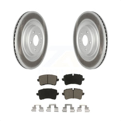 Rear Coated Disc Brake Rotors And Ceramic Pads Kit For Audi A8 Quattro S6 S7 S8 KGC-101468