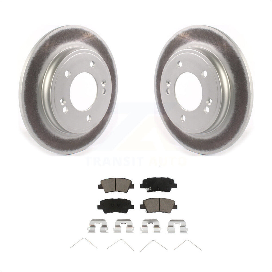 Rear Coated Disc Brake Rotors And Ceramic Pads Kit For Hyundai Elantra Kia Niro Ioniq KGC-101509 by Transit Auto