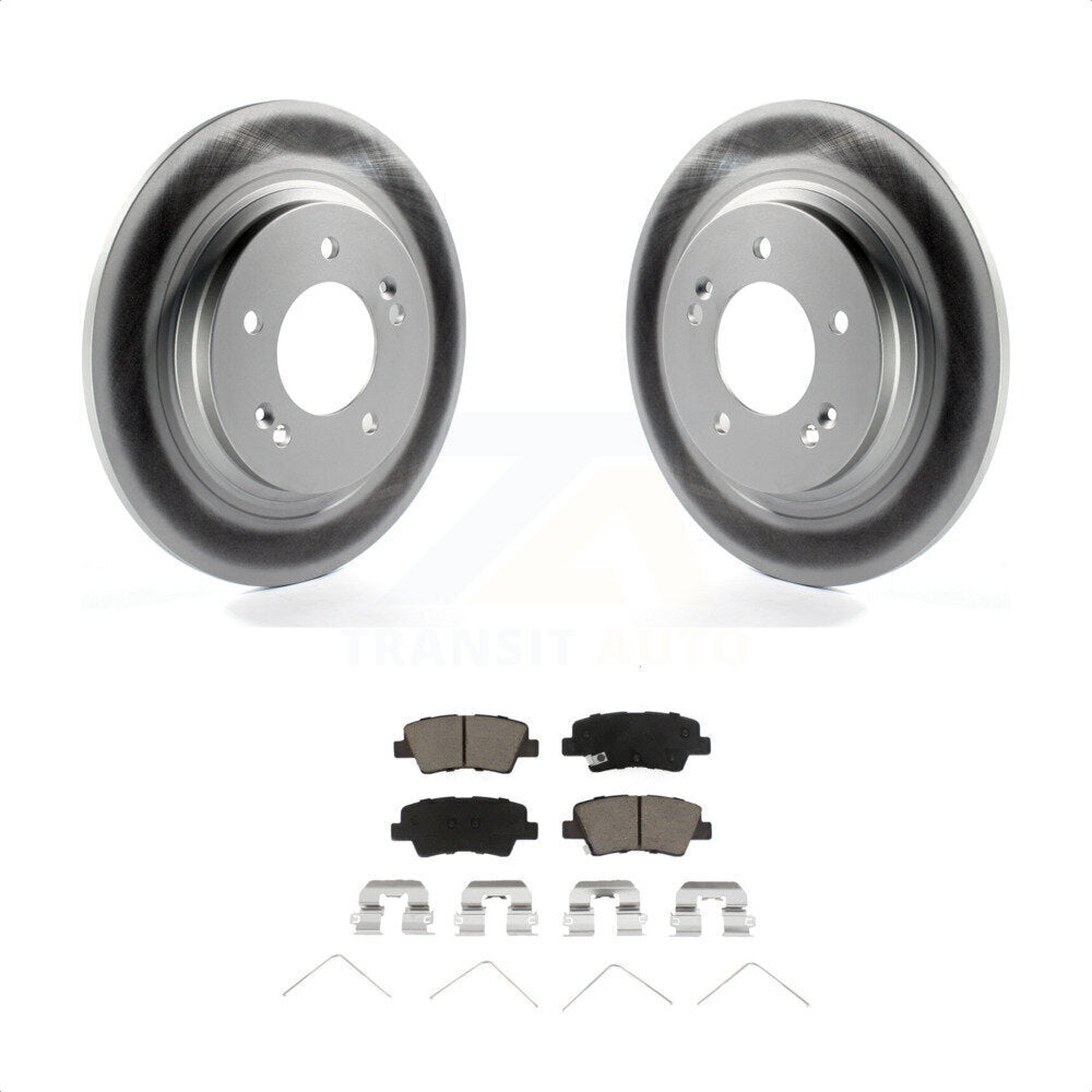 Rear Coated Disc Brake Rotors And Ceramic Pads Kit For Kia Niro Hyundai Ioniq Soul EV KGC-101510 by Transit Auto