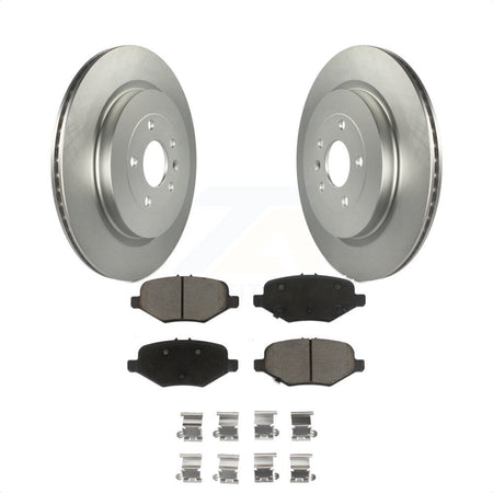 Rear Coated Disc Brake Rotors And Ceramic Pads Kit For Ford Explorer Taurus Flex Police Interceptor Sedan Lincoln MKT MKS Special Service KGC-101535 by Transit Auto