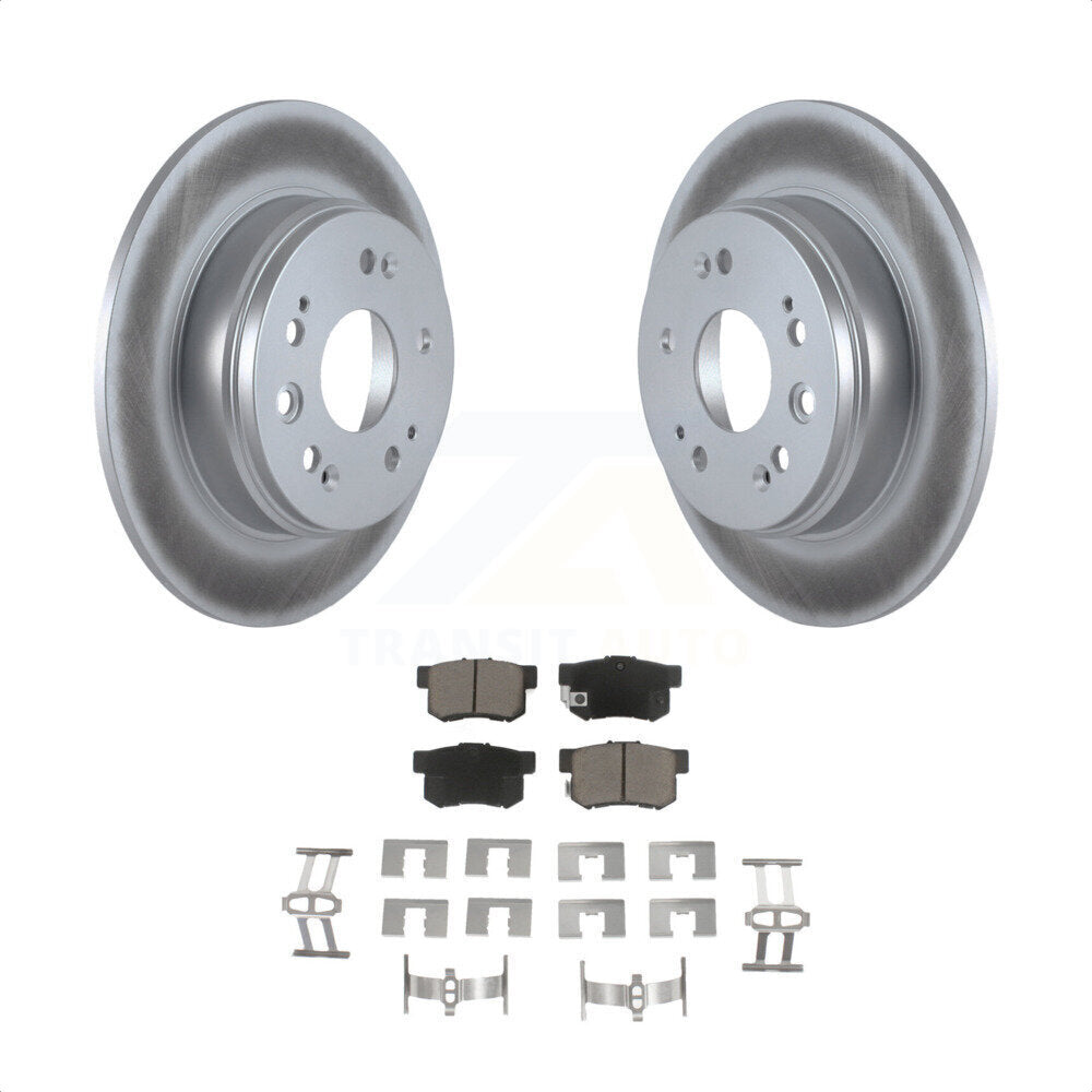 Rear Coated Disc Brake Rotors And Ceramic Pads Kit For 2002-2004 Honda CR-V KGC-101538 by Transit Auto