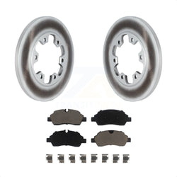 Rear Coated Disc Brake Rotors And Ceramic Pads Kit For 2015-2019 Ford Transit-350 HD With 6 Lug Wheels KGC-101541