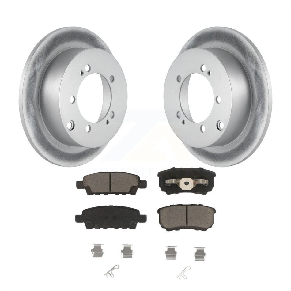 Rear Coated Disc Brake Rotors And Ceramic Pads Kit For Mitsubishi Lancer Outlander KGC-101543 by Transit Auto