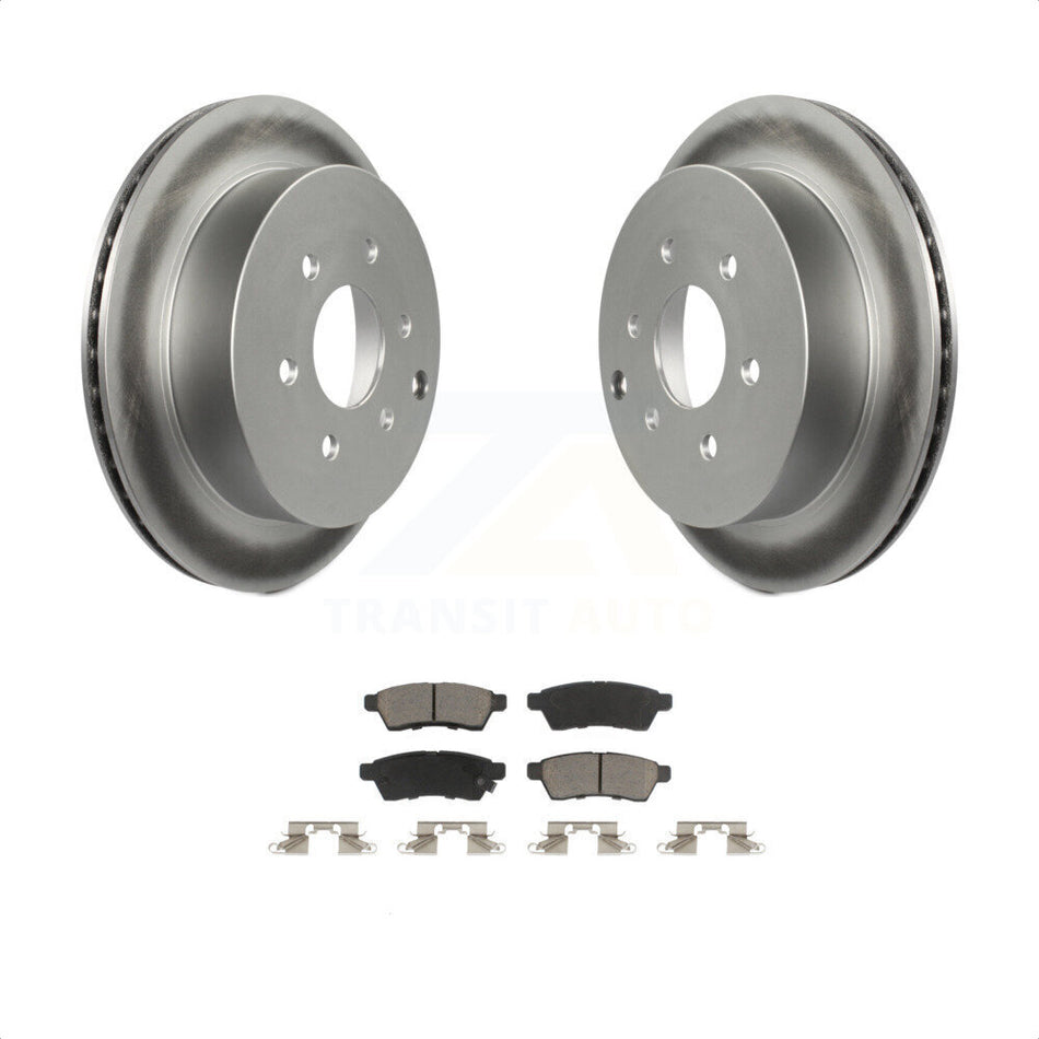 Rear Coated Disc Brake Rotors And Ceramic Pads Kit For Nissan Frontier Xterra Suzuki Equator KGC-101544 by Transit Auto