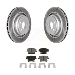 Rear Coated Disc Brake Rotors And Ceramic Pads Kit For 2015 Dodge Charger R T Scat Pack with 6.4L KGC-101553