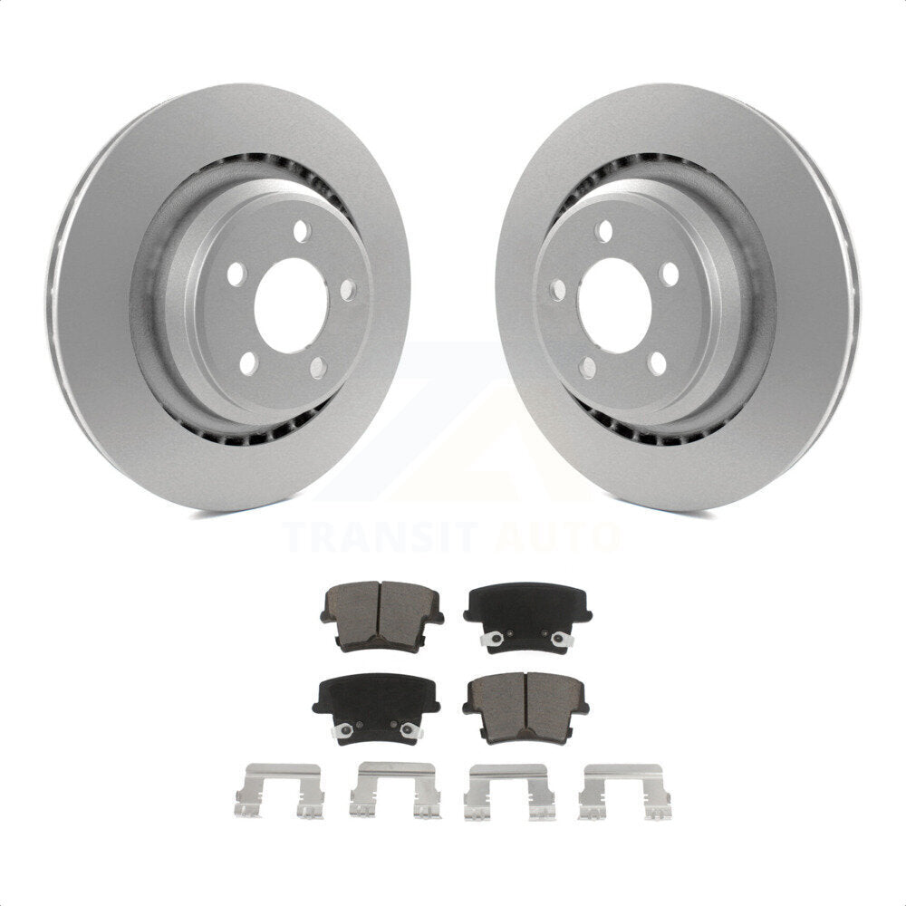 Rear Coated Disc Brake Rotors And Ceramic Pads Kit For 2015 Dodge Charger R T Scat Pack with 6.4L KGC-101554 by Transit Auto