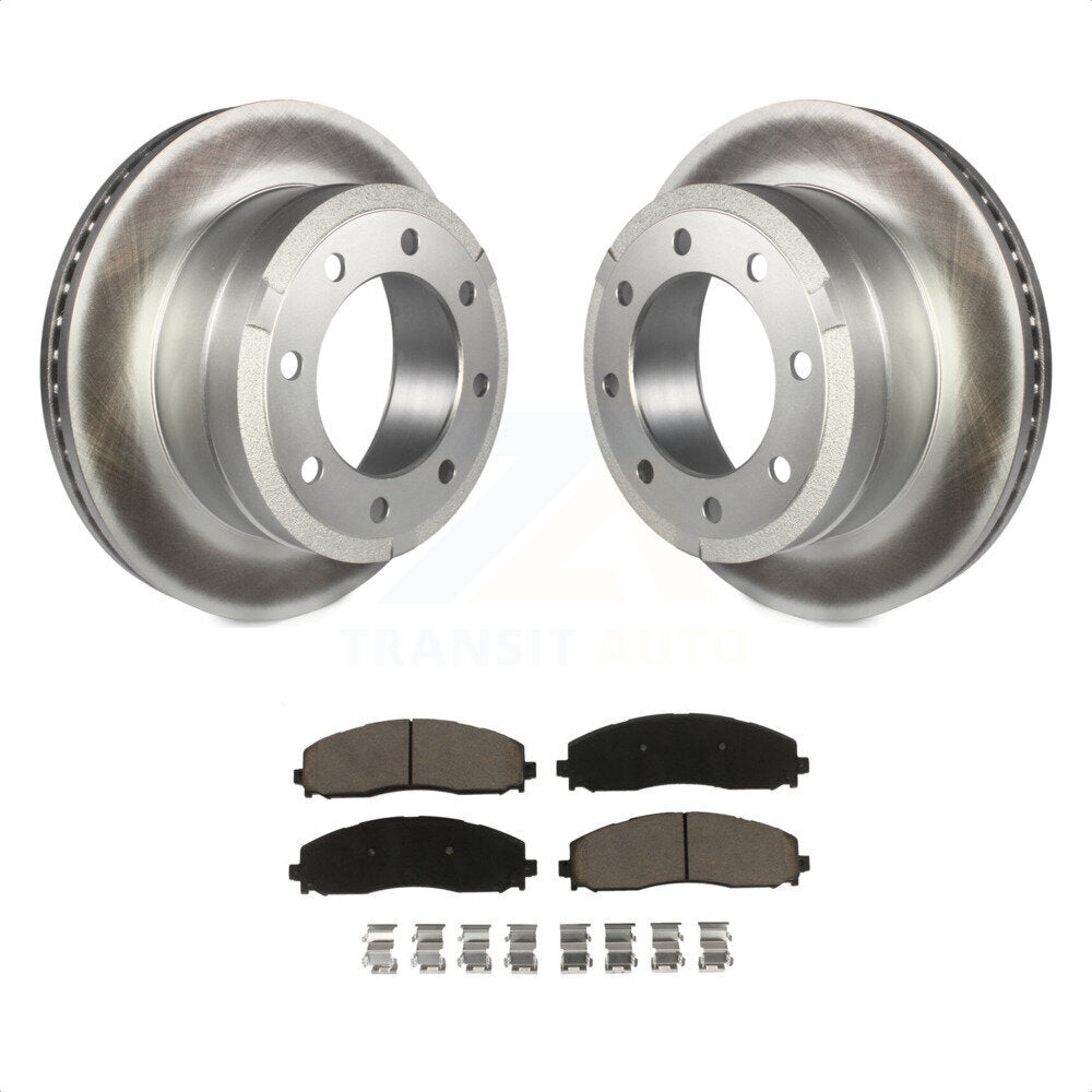 Rear Coated Disc Brake Rotors And Ceramic Pads Kit For Ford F-250 Super Duty F-350 KGC-101561 by Transit Auto