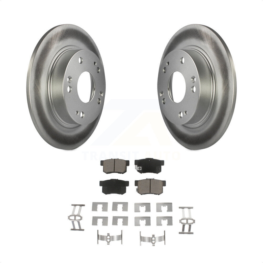 Rear Coated Disc Brake Rotors And Ceramic Pads Kit For Honda Civic Acura ILX CSX KGC-101565 by Transit Auto