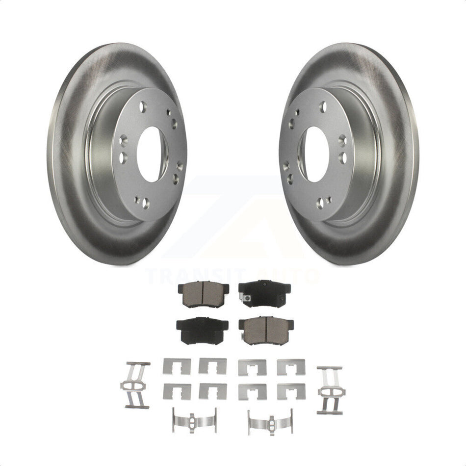 Rear Coated Disc Brake Rotors And Ceramic Pads Kit For Honda Civic Acura ILX CSX KGC-101565 by Transit Auto