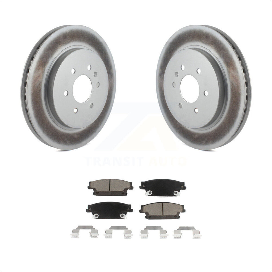 Rear Coated Disc Brake Rotors And Ceramic Pads Kit For Cadillac SRX KGC-101568 by Transit Auto